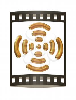 Radio Frequency Identification symbol. 3d illustration. The film strip