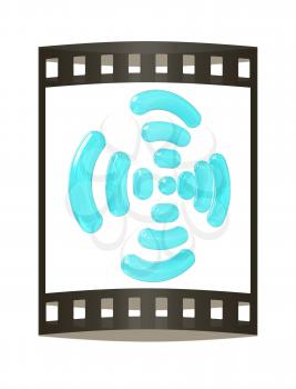 Radio Frequency Identification symbol. 3d illustration. The film strip