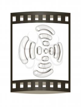 Radio Frequency Identification symbol. 3d illustration. The film strip