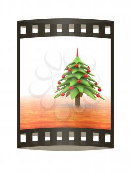 Christmas background. 3d illustration. The film strip