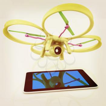 Drone with tablet pc