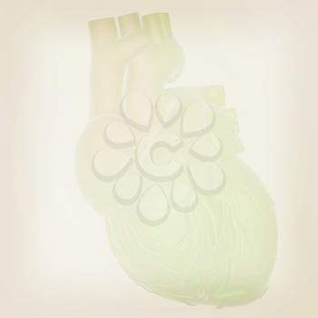 Human heart and veins. 3D illustration.