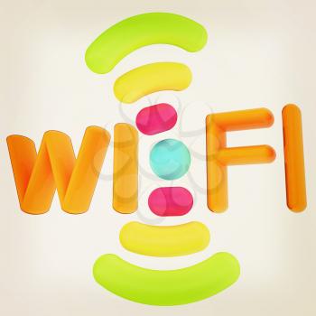 color wifi icon. 3d illustration