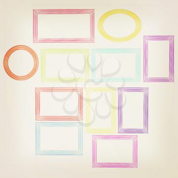 Abstract frames. Conceptual design. 3D illustration