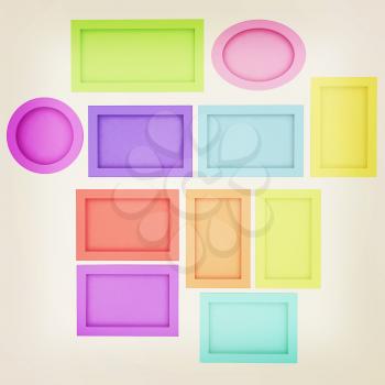 Abstract frames. Conceptual design. 3D illustration