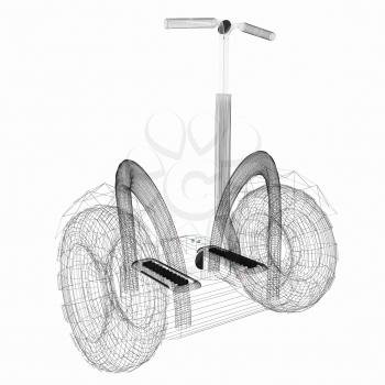 Mini electrical and ecological transport on a white background. 3D illustration.