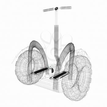 Mini electrical and ecological transport on a white background. 3D illustration.