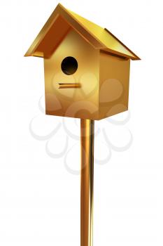 Golden nesting box. 3d illustration