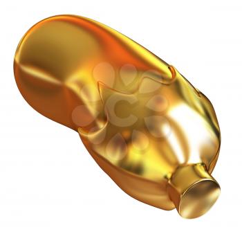 Gold Eggplant icon. 3d Illustration