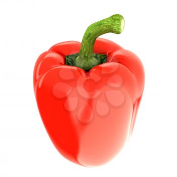 Red bulgarian pepper. 3d illustration