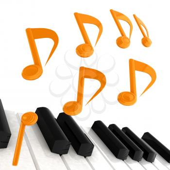 music notes  background. 3D illustration