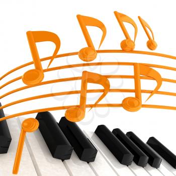 music notes  background. 3D illustration