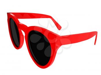 Cool red sunglasses. 3d illustration