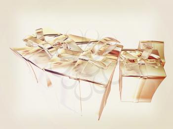 Gift boxes. 3d illustration. Vintage style