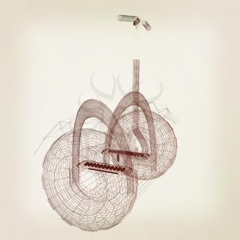 Mini electrical and ecological transport on a white background. 3D illustration.. Vintage style