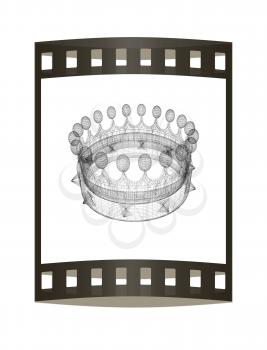 Crown. 3D illustration. The film strip.