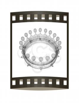 Crown. 3D illustration. The film strip.