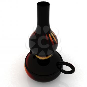 Old retro vintage kerosene lamp. 3d render