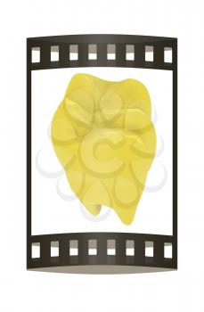 Colorful tooth. 3d illustration. Film strip.