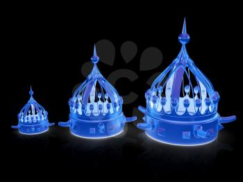 Crown. 3d render. On a black background.