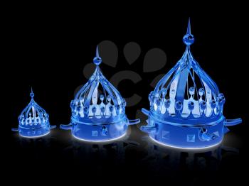 Crown. 3d render. On a black background.