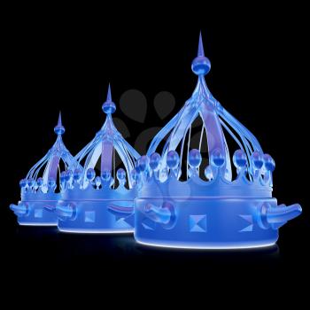 Crown. 3d render. On a black background.