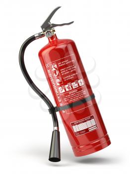 Fire extinguisher isolated on white background. 3d illustration