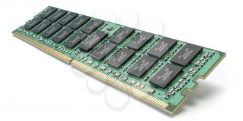 DDR ram computer memory module isolated on white. 3d illustration