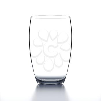 Full Water Glass on black background. Drinking glassware. 3D illustration.