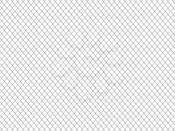 Chain link fence pattern. Industrial style wallpaper. Realistic geometric texture. Graphic design element for corporate identity, web sites, catalog. Steel wire wall isolated on white. 3D illustration