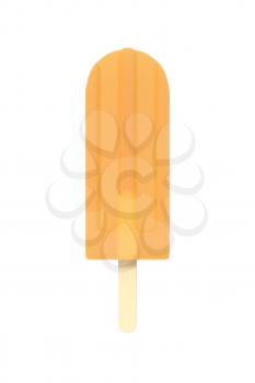 Rainbow popsicle icecream on stick. Isolated on white background. Delicious bright colored fruity summer dessert. Graphic design element for menu, scrapbooking, poster, flyer. 3D illustration