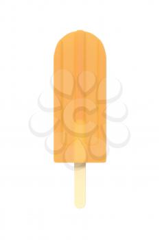 Rainbow popsicle icecream on stick. Isolated on white background. Delicious bright colored fruity summer dessert. Graphic design element for menu, scrapbooking, poster, flyer. 3D illustration