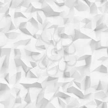 Low poly neutral white background. Graphic design element for decorative poster, business card, web site wallpaper, mobile app backdrop. Minimalistic polygonal digital texture. 3D illustration