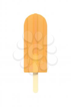 Rainbow popsicle icecream on stick. Isolated on white background. Delicious bright colored fruity summer dessert. Graphic design element for menu, scrapbooking, poster, flyer. 3D illustration