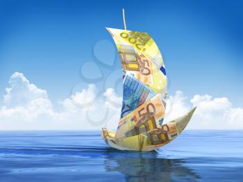 Sailboat made of Euro