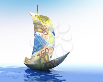 Sailboat made of Euro