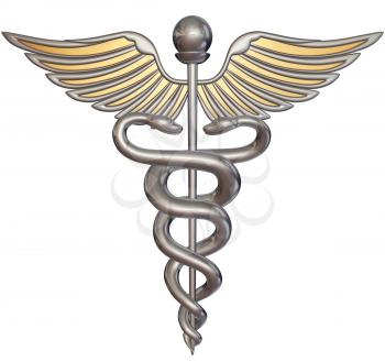 Silver caduceus