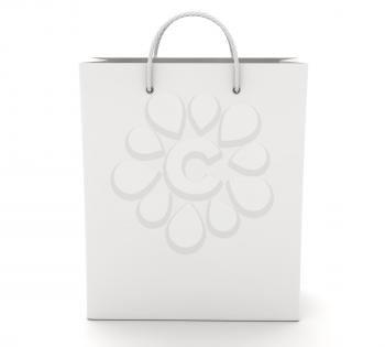 Empty Shopping Bag on the white. 3D illustration