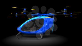 Electric Passenger Drone. This is a 3D model and doesn't exist in real life. 3D illustration