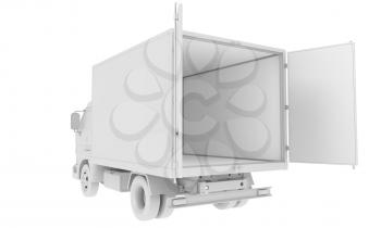 Cargo truck isolated on white. 3D illustration