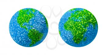 Green and blue grass Earth Globe