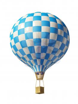 Isolated on white 3d blue-white balloon