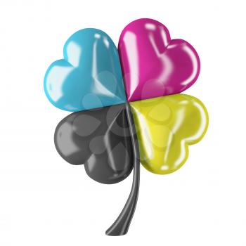 3d render of cmyk clover