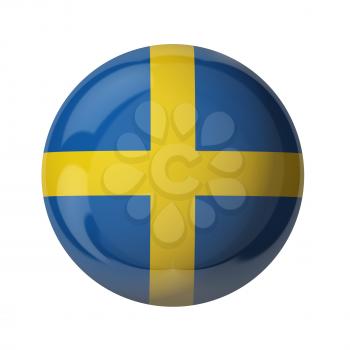 3D flag of Sweden isolated on white
