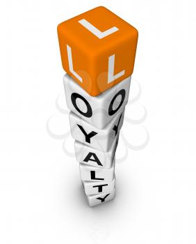 customer loyality   (3D crossword orange series)