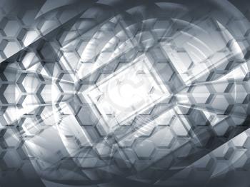 Abstract gray hi-tech concept 3d background illustration