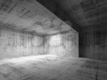 Empty dark abstract concrete room interior. 3d render illustration