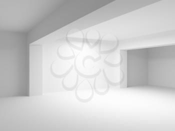 Abstract 3d white architecture background. Empty room interior