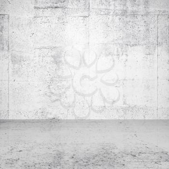 Abstract white empty interior with concrete wall and floor
