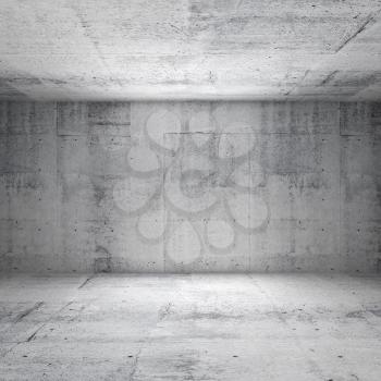 Abstract white interior of empty room with concrete walls